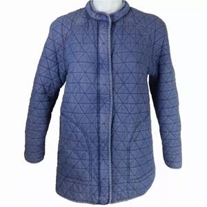 Free People Chambray Quilted Jacket Chore Coat